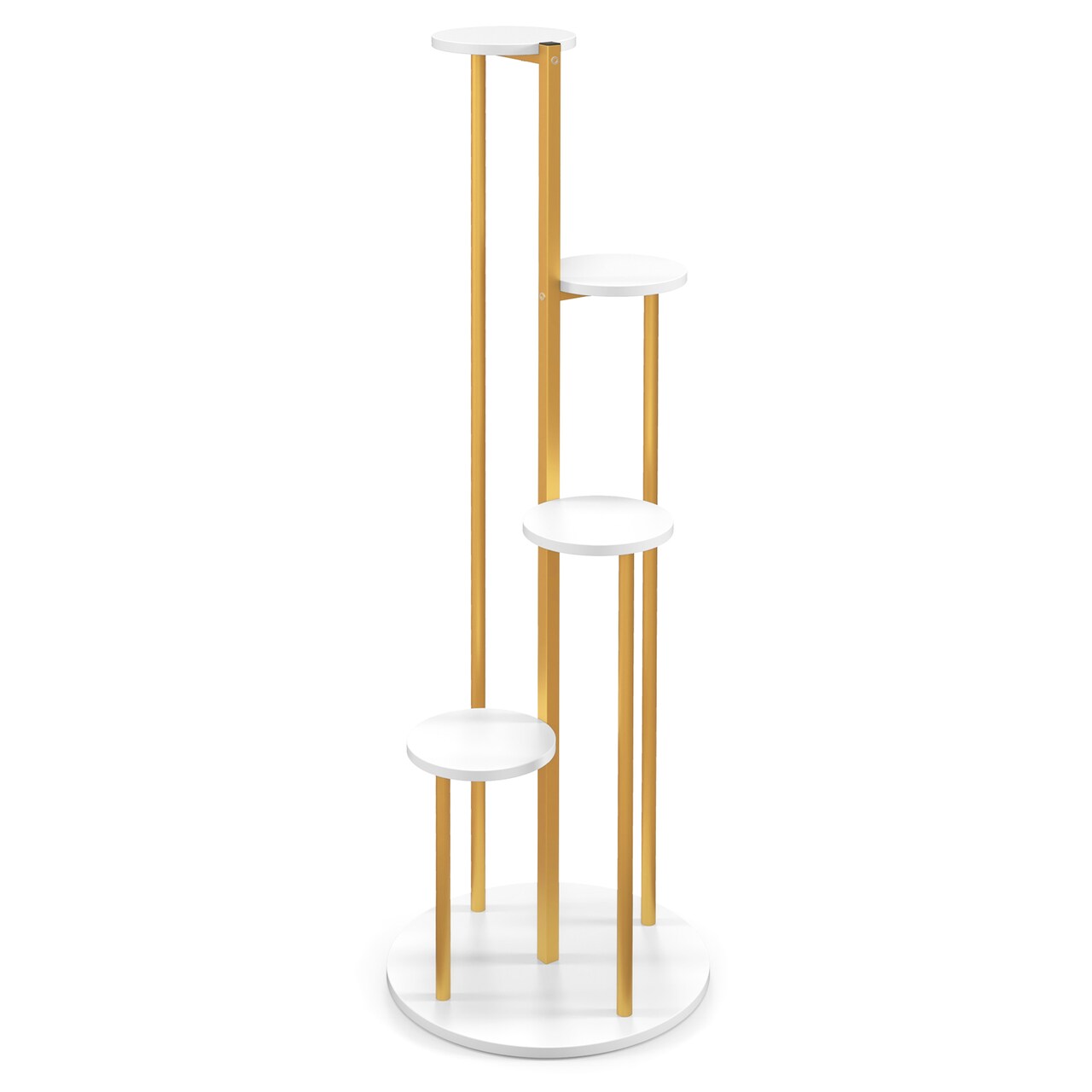 5-Tier Corner Plant Shelf For Potted Plant with Golden Metal Frame